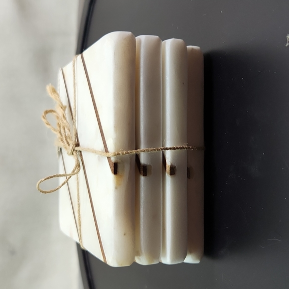 Marble Coaster Square Coasters, Set of 4, Handcrafted in India - Picture 3 of 5